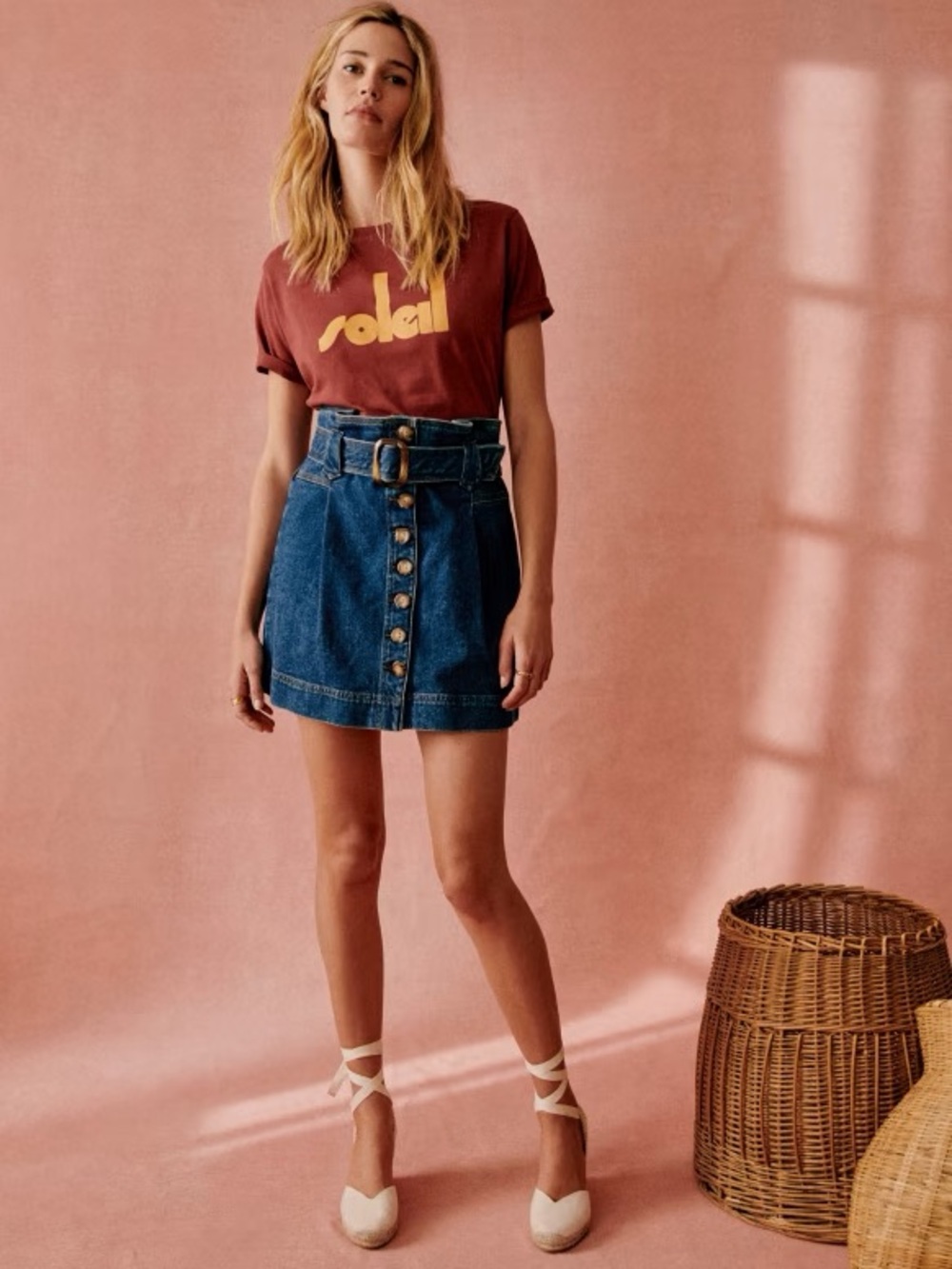 Sezane Hayden Denim Skirt